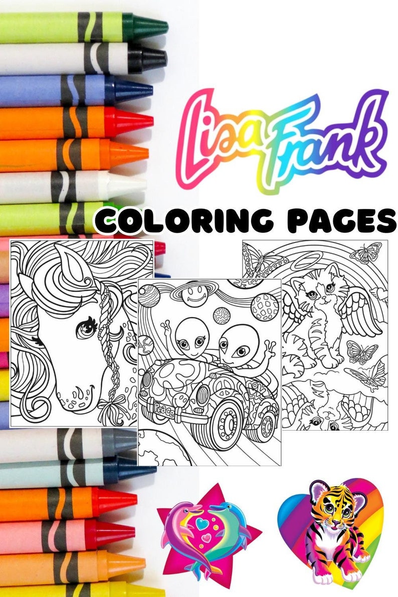 Lisa Frank Coloring Pages - Etsy