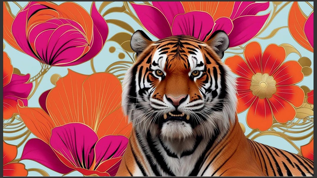 Grumpy Tiger - Etsy