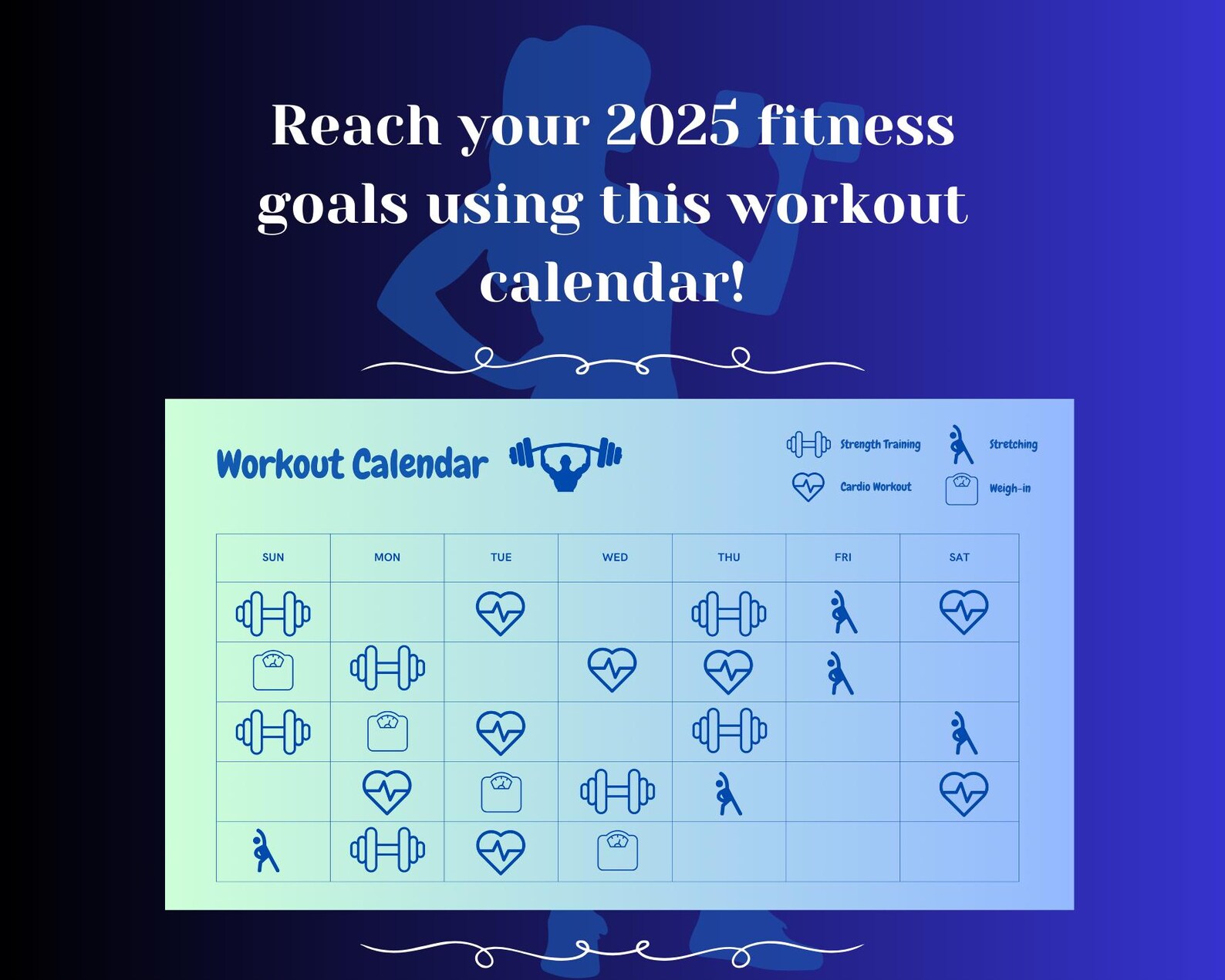 Printable Monthly Workout Calendar - Fitness Planner Template ...