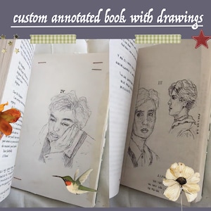 custom annotated book, annotations books, annotated book of your choice, annotated book for gift, personalized book gift, annotated gifted