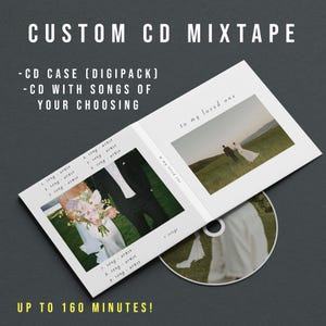 CD mixtape customizable gift for wedding, christmas gift, anniversary, birthday, with your own songs, cd case digipack, minimalist aesthetic