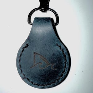 Keychain- Shark -  Navy Leather Hand Made Shark Fin Keychain no fins no future