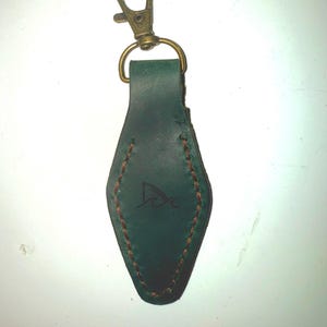 Keychain- Shark -  Green Leather Hand Made Shark Fin Keychain no fins no future