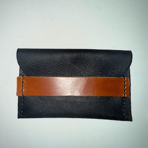 Card Holder- Black and Brown Tandy Leather Hand Made Shark Coin Purse/Card Holder