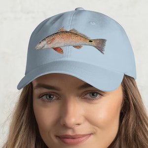 Geborduurde vishoed voor roodbaars: cadeau voor outdoorliefhebber
