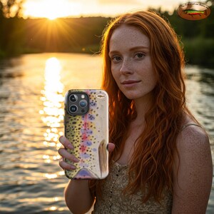Regenbogen Forelle iPhone Hülle – Fliegenfischen Kunst für Angler | Robuste Handy-Schutzhülle von TDCatchandReleaseArt
