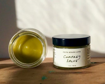 COMFREY SALVE - simple potent plant power for everyday moisturizing or for special care (1 oz jar)
