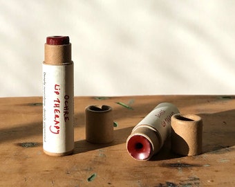 OCHRE LIP THERAPY iron oxide + alkanet root organic lipstick in compostable packaging! (0.15 oz paperboard tube)