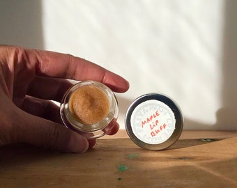 MAPLE LIP BUFF - a delicious lip scrub with maple sugar and primo organic oils (glass jar)