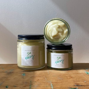 new GO EASY body cream — an organic cream for daily aches and pains and bodies in need of tender care (2 or 4 oz glass jar)