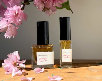 CHERRY BLOSSOM natural perfume - spring floral with rose otto, bitter almond, vanilla, raspberry, and sandalwood