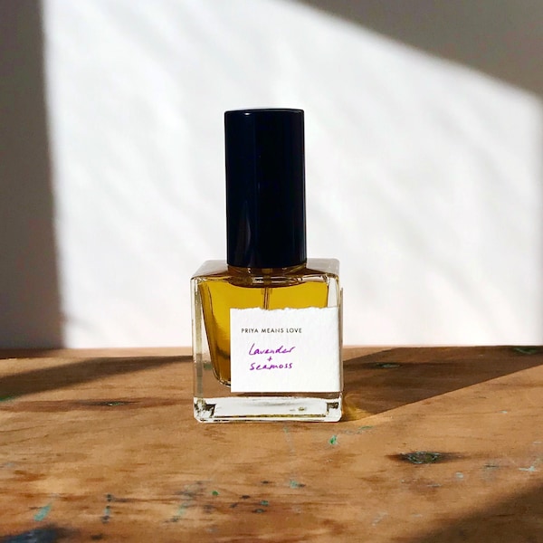 LAVENDER & SEAMOSS - an all-natural botanical fragrance: lavender, oakmoss, bergamot, with cool oceanic intrigue