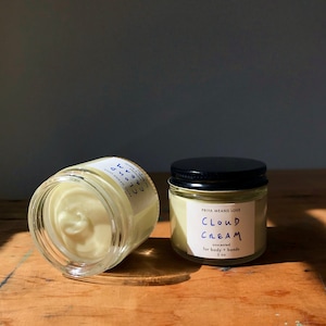 CLOUD CREAM an unscented organic hand and body moisturizer with cupuacu, evening primrose, calendula, cornflower 2 or 4 oz glass jar image 7