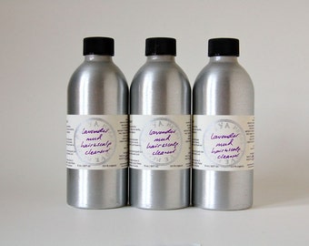 3 x Lavender Mud Hair and Scalp Cleanser - a rare, radical completely natural, effective shampoo based on clay (three 8 oz aluminum bottles)