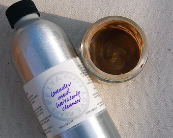 Lavender Mud Hair and Scalp Cleanser - a rare, radical completely natural, effective shampoo based on clay (8 oz aluminum bottle)