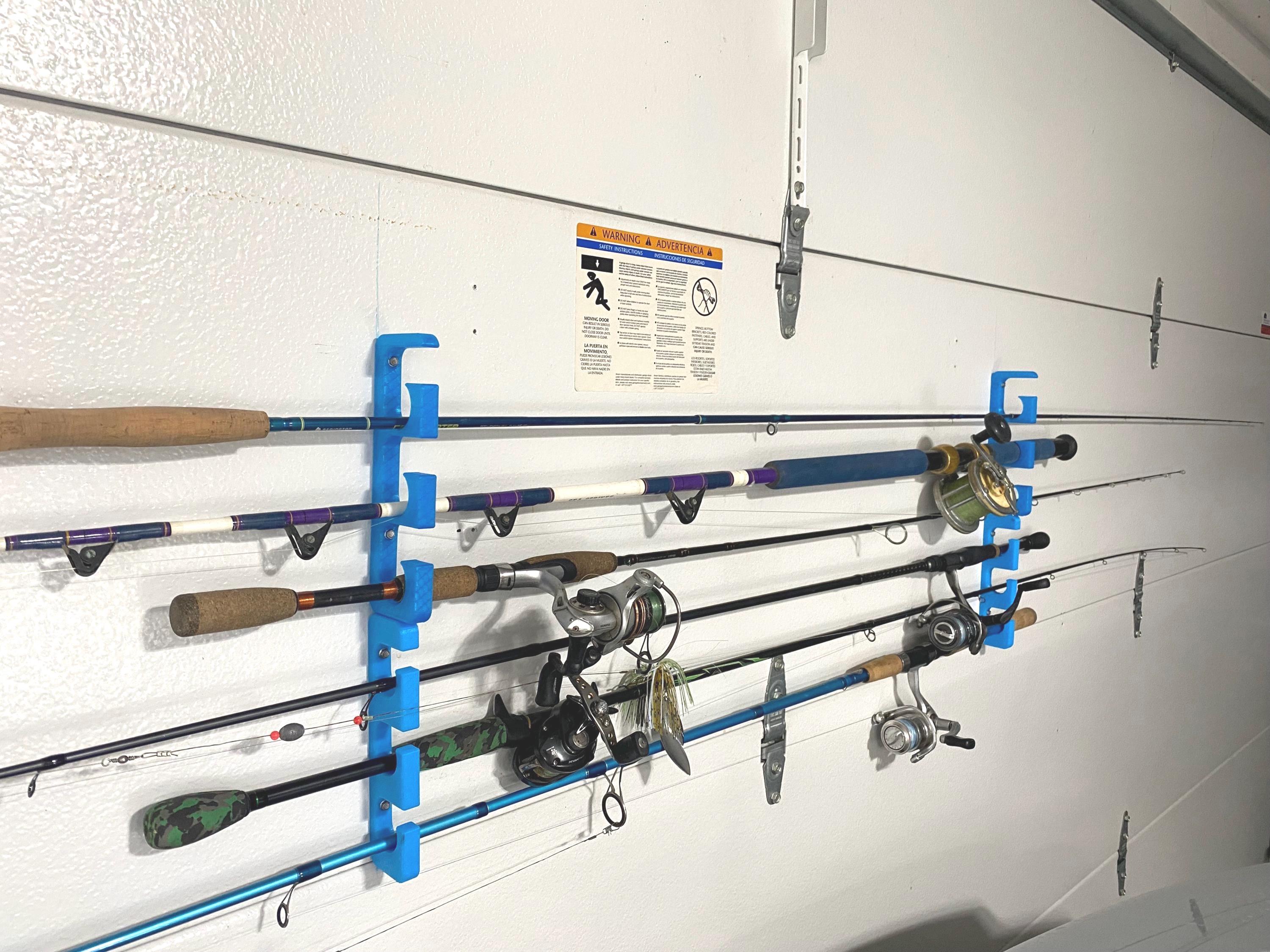fishing rod holder on garage door Storage Garage Storage HOOKS RACKS for Rods, Paddles, Garden Tools and is easily relocated onto different Gladiator Wall Systems Garage Storage Fishing Storage Rack
