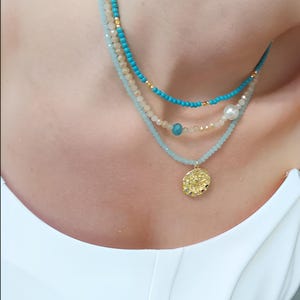 Boho necklace set, set of 3 necklaces, jewelry set, beaded necklace, colorful bead necklace, beaded pendant necklace, summer necklace