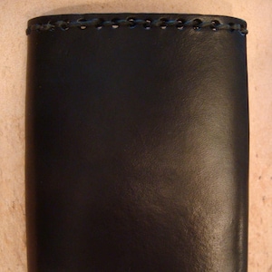 Cartera de cuero negro de tres pliegues - Cartera de cuero de tres pliegues personalizada - Cartera de cuero de tres pliegues hecha a mano - Cartera de cuero de tres pliegues personalizada - Regalo para padrinos de boda