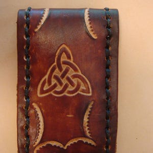 Tooled Leather Money Clip - Custom Leather Money Clip - Handmade Leather Money Clip - Personalized Leather Money Clip - Celtic Knot