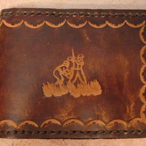 Cartera de cuero repujado - Cartera de cuero personalizada - Cartera de cuero hecha a mano - Cartera de cuero personalizada - Béisbol
