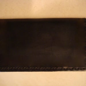 Chequera de cuero negro - Chequera de cuero personalizada - Chequera de cuero hecha a mano - Chequera de cuero personalizada - Billetera de cuero negra