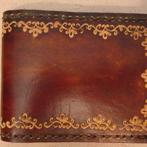Cartera de cuero repujado - Cartera de cuero personalizada - Cartera de cuero hecha a mano - Cartera de cuero personalizada - Borde SND