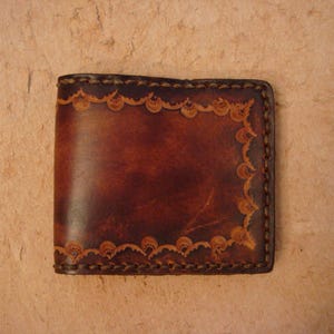 Billetera de cuero para niños repujado - Billetera de cuero para niños personalizada - Billetera de cuero para niños hecha a mano - Billetera para niños personalizada con patrón Fred