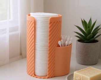 Bathroom Organizer – Cotton Pad & Swab Storage, Minimalist Design