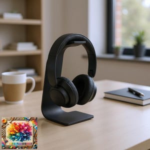 Cantilevered Headphone Stand: Modern Desk Organiser, Gaming Headset Hanger