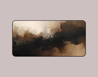 Tapete de escritorio marrón abstracto, decoración minimalista de oficina