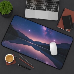 Starry Sky Desk Mat: Galaxy Nightscape Office Decor