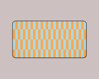 Orange Blue Checkerboard Desk Mat | Retro Geometric Mousepad Mat
