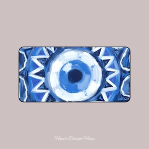 Evil Eye Desk Mat: Colorful Workspace Decor, Non-Slip Office Pad