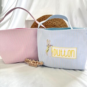 Personalized Easter Basket - Custom Easter Name Tag – Easter Gift Basket – Engraved Easter Tag – Kids Easter Basket  – Easter - Embroidered