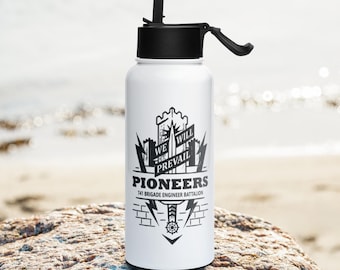 Stainless steel water bottle with a straw lid