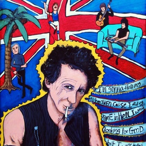 Keith Richards and The Rolling Stones Giclee Druck vom Originalgemälde
