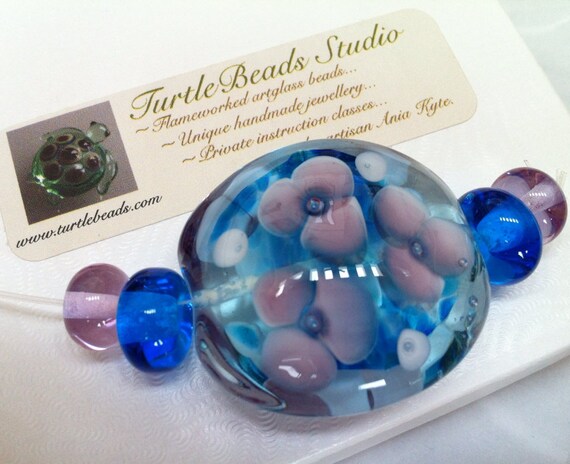 TurtleBeads Studio Sculpture Amethyst Chevron Focal Bead Lampwork Turtle Handmade in Canada Flamework Artglass Artisan Glasswork