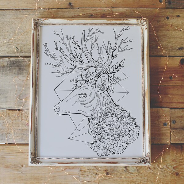 Geometric Deer - Etsy
