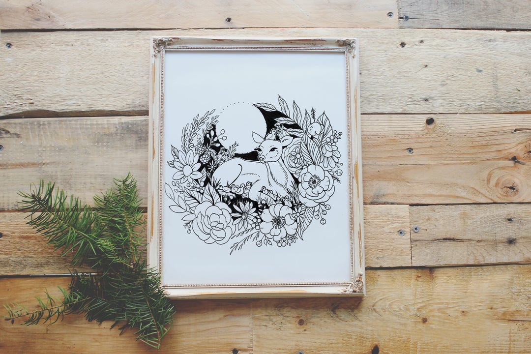 Mama Deer Coloring Page Instant Download Deer and - Etsy