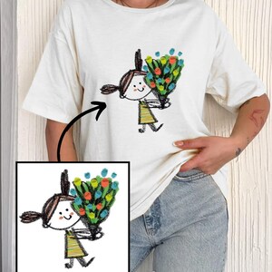 Custom Kids Artwork T-Shirt: Personalized Drawing Keepsake Gift
