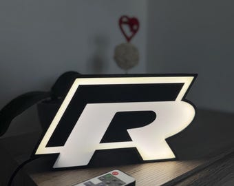 Volkswagen Golf R LED Emblem Lamp, Car Enthusiast Gift 3D Printed sign  | Gift for Him