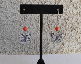 Howlite Butterfly Earrings