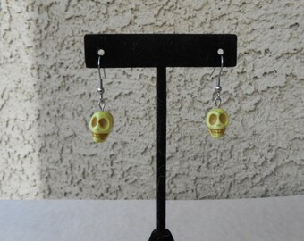 Howlite Skull Earrings