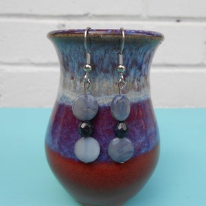 Shell and Blue Goldstone Earrings image 2