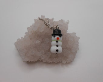 Glass Snowman Necklace