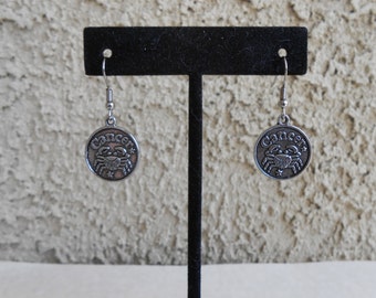 Zodiac Medallion - Cancer - Earrings