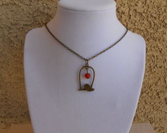 Red Jade Bird Necklace