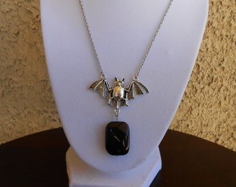 Black Onyx Bat Necklace