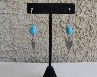 Howlite Arrowhead Earrings