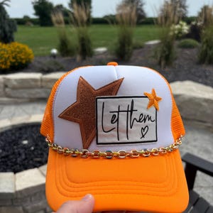 Let Them hat, Bougie Trucker Hat, Custom Patch Hat, Custom Trucker Hat, Iron Patches, Woman&#39;s Trucker Hat, Trucker Hat With Patches